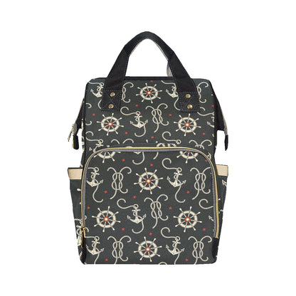 Nautical Anchor Pattern Diaper Bag Backpack