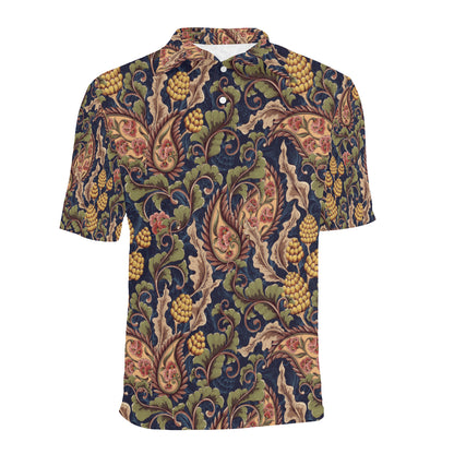 Floral Vintage Classic Print Men Polo Shirt