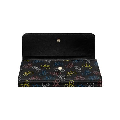 Bicycle Pattern Print Design 03 Women's Trifold Wallet