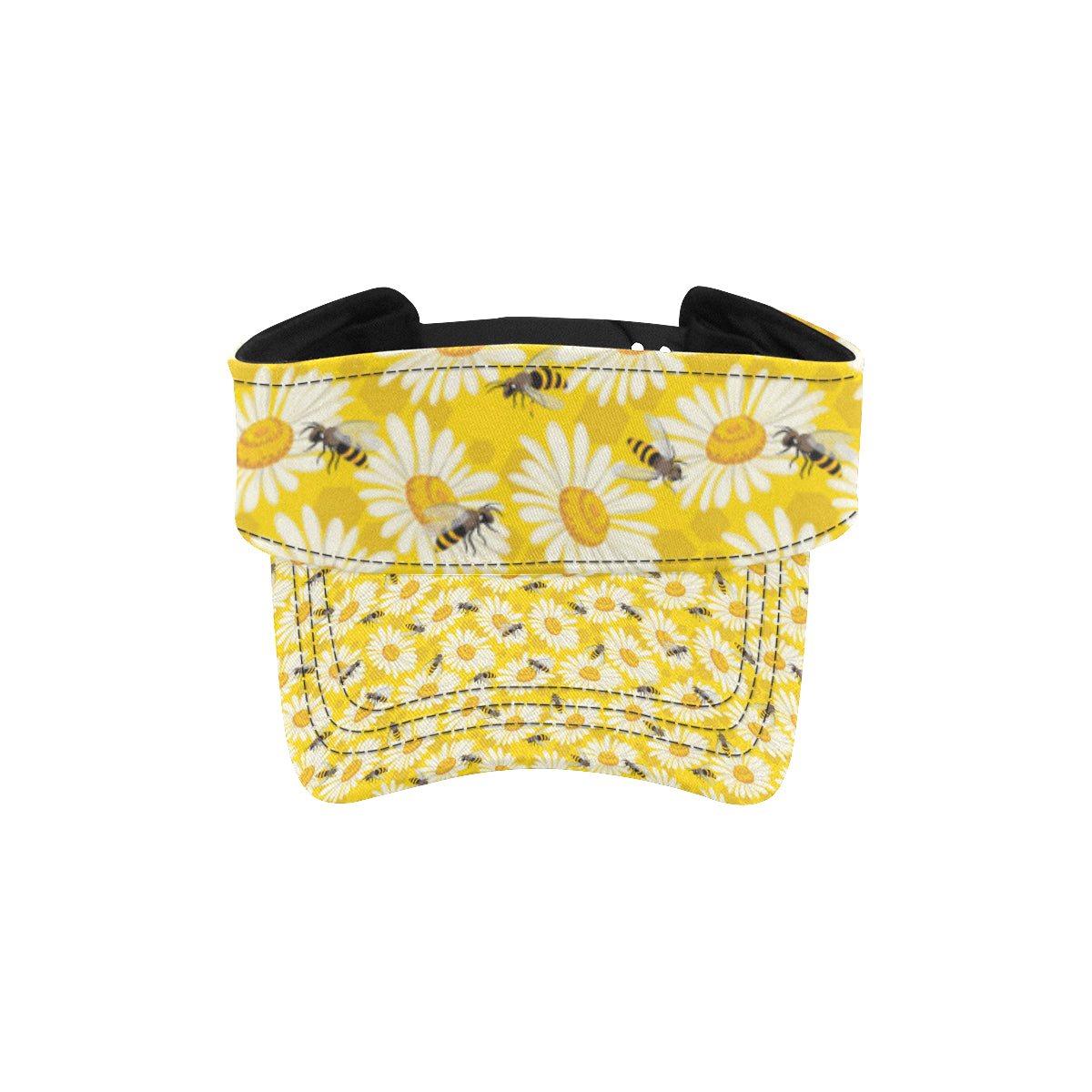 Bee Daisy Pattern Print Design 06 Unisex Sun Visor