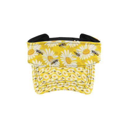 Bee Daisy Pattern Print Design 06 Unisex Sun Visor
