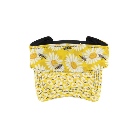 Bee Daisy Pattern Print Design 06 Unisex Sun Visor