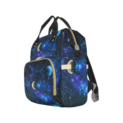 Galaxy Stardust Planet Space Print Diaper Bag Backpack