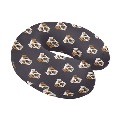 Bulldogs Pattern Print Design 03 U-Shaped Travel Neck Pillow