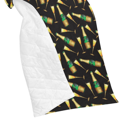 Champagne Pattern Print Design 02 Premium Quilt
