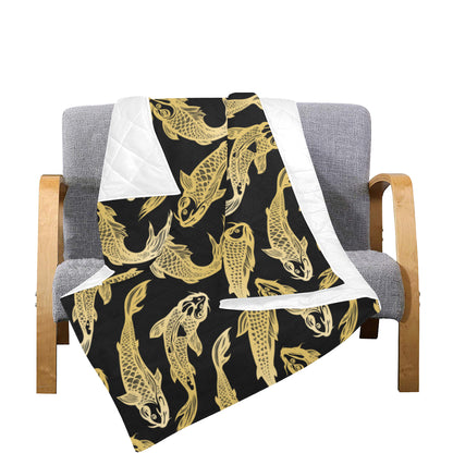 KOI Fish Pattern Print Design 03 Premium Quilt