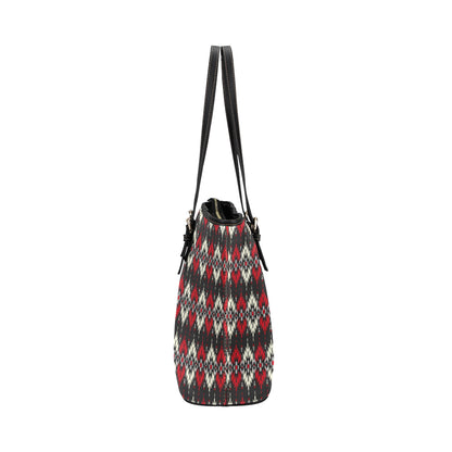 Southwestern Pattern Leather Tote Bag