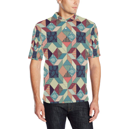 Patchwork Pattern Print Design 02 Men Polo Shirt