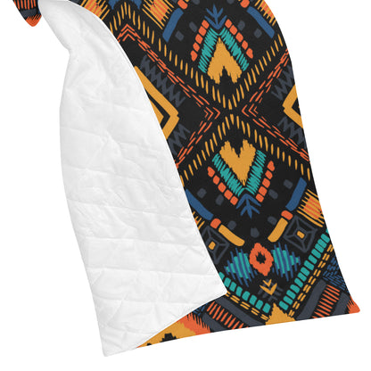 Kente Pattern Print Design 05 Premium Quilt