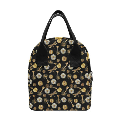 Steampunk Dragonfly Design Themed Print Insulated Lunch Bag