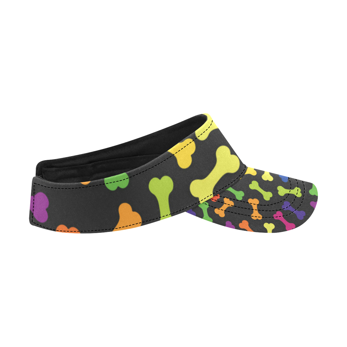 Dog Bone Neon Color Pattern Print Design 02 Unisex Sun Visor
