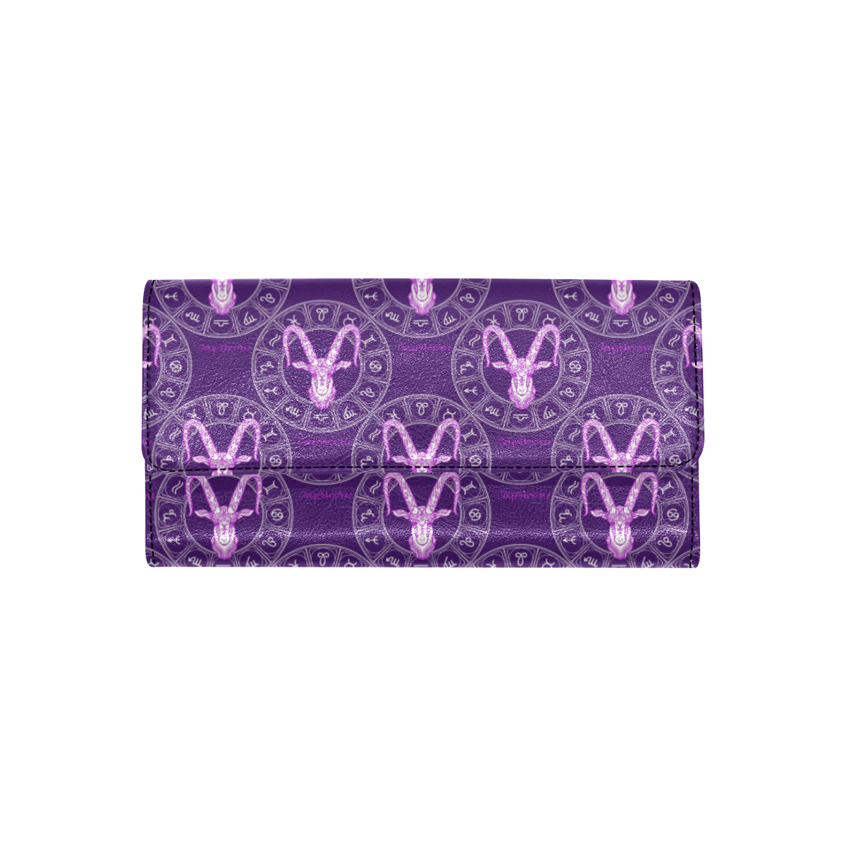 Capricorn Zodiac Pattern Print Design 04 Women's Trifold Wallet