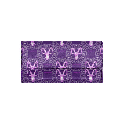 Capricorn Zodiac Pattern Print Design 04 Women's Trifold Wallet