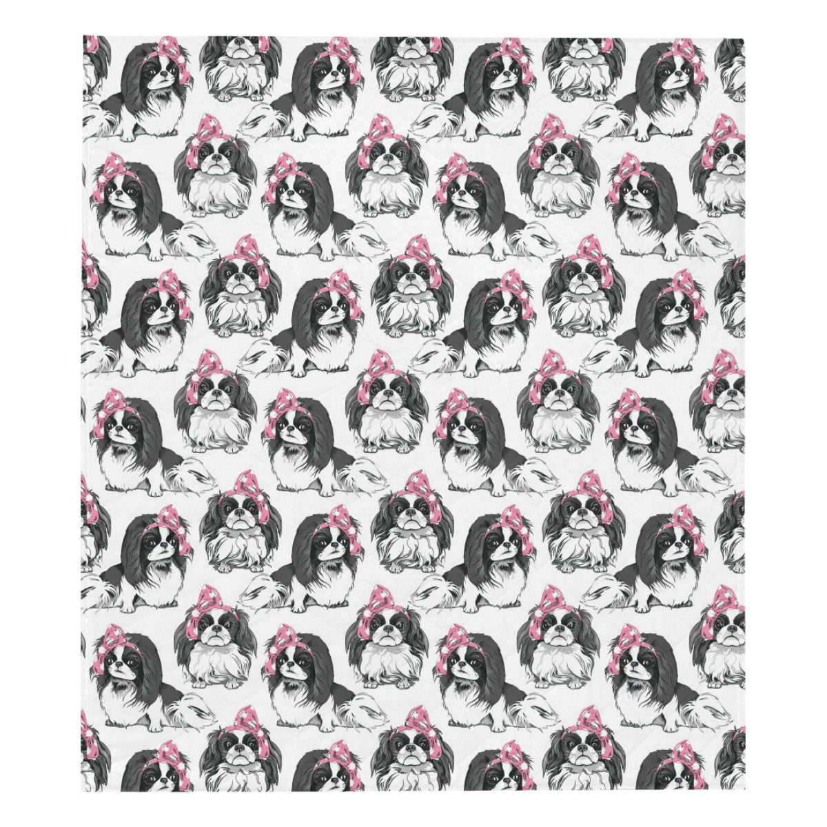 Japanese Chin Pattern Print Design 01 Premium Quilt