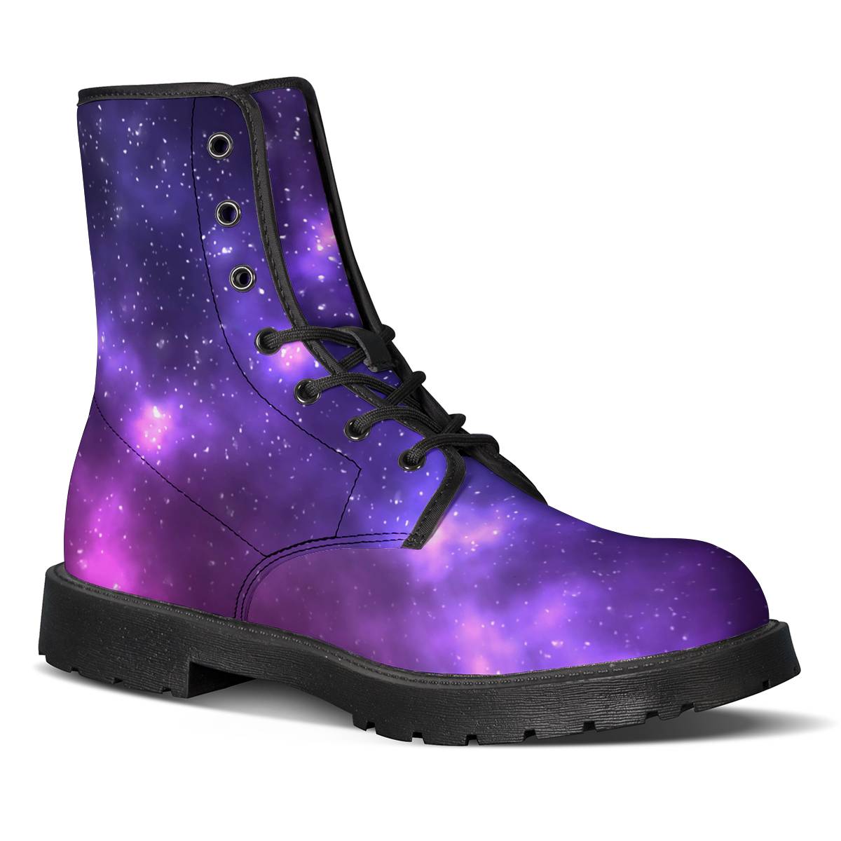 Celestial Purple Blue Galaxy Women Leather Boots