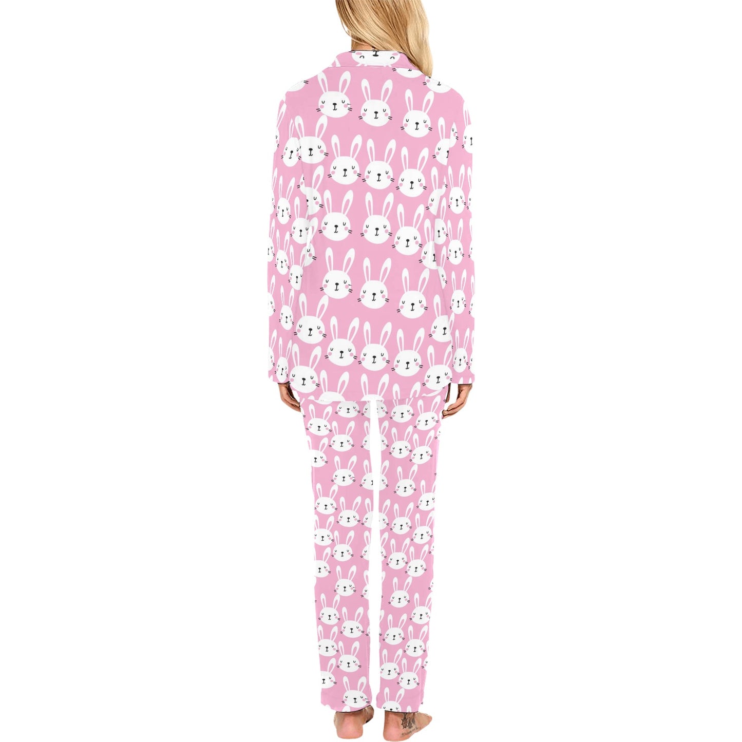 Rabbit Print Design LKS401 Women's Long Pajama Set