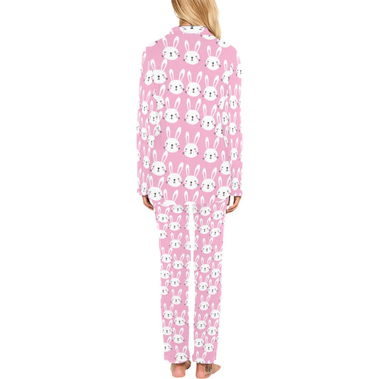 Rabbit Print Design LKS401 Women's Long Pajama Set