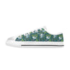 Sloth Print Design LKS304 Women's White Low Top Shoes