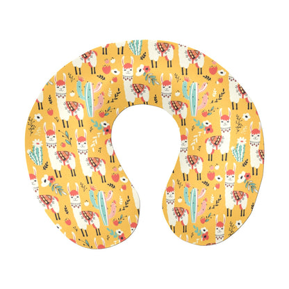 Llama Cute Themed Print U-Shaped Travel Neck Pillow