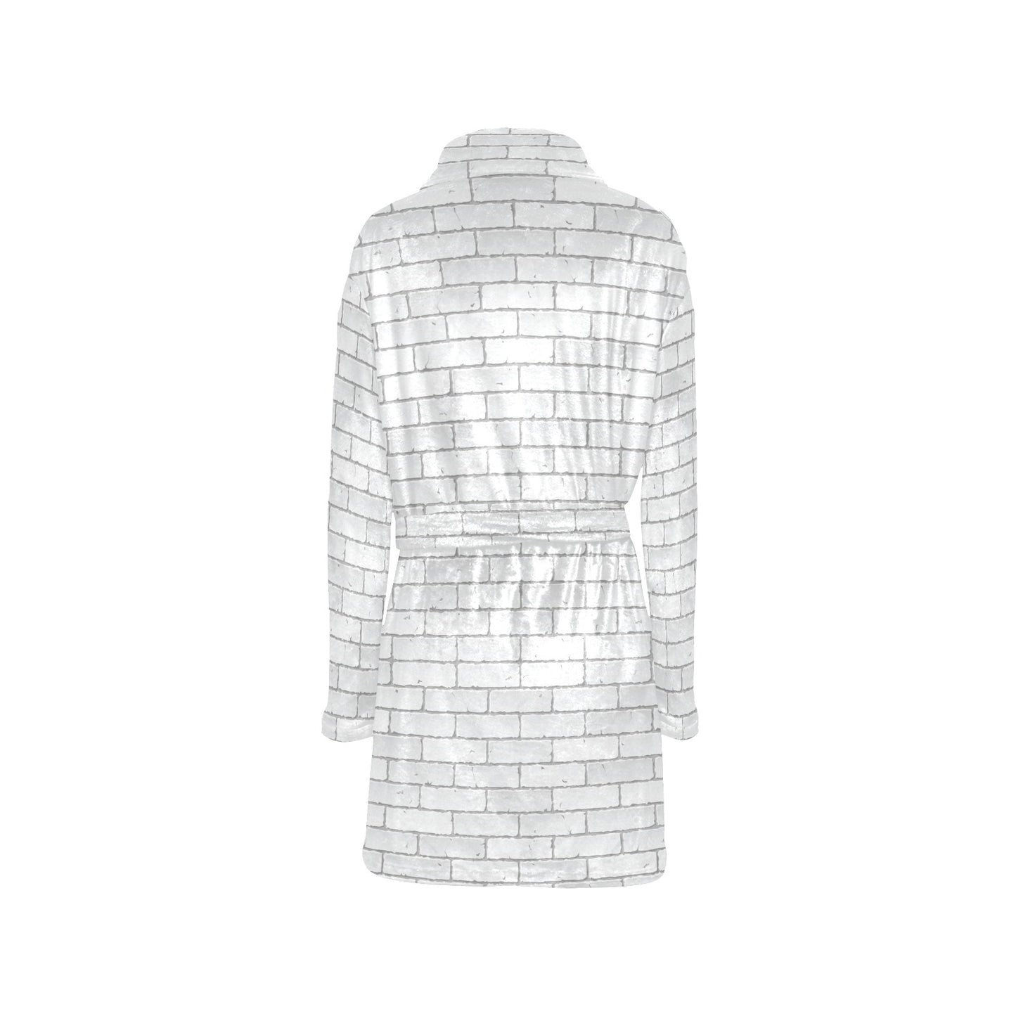 Brick White Pattern Print Design 03 Women's Fleece Robe