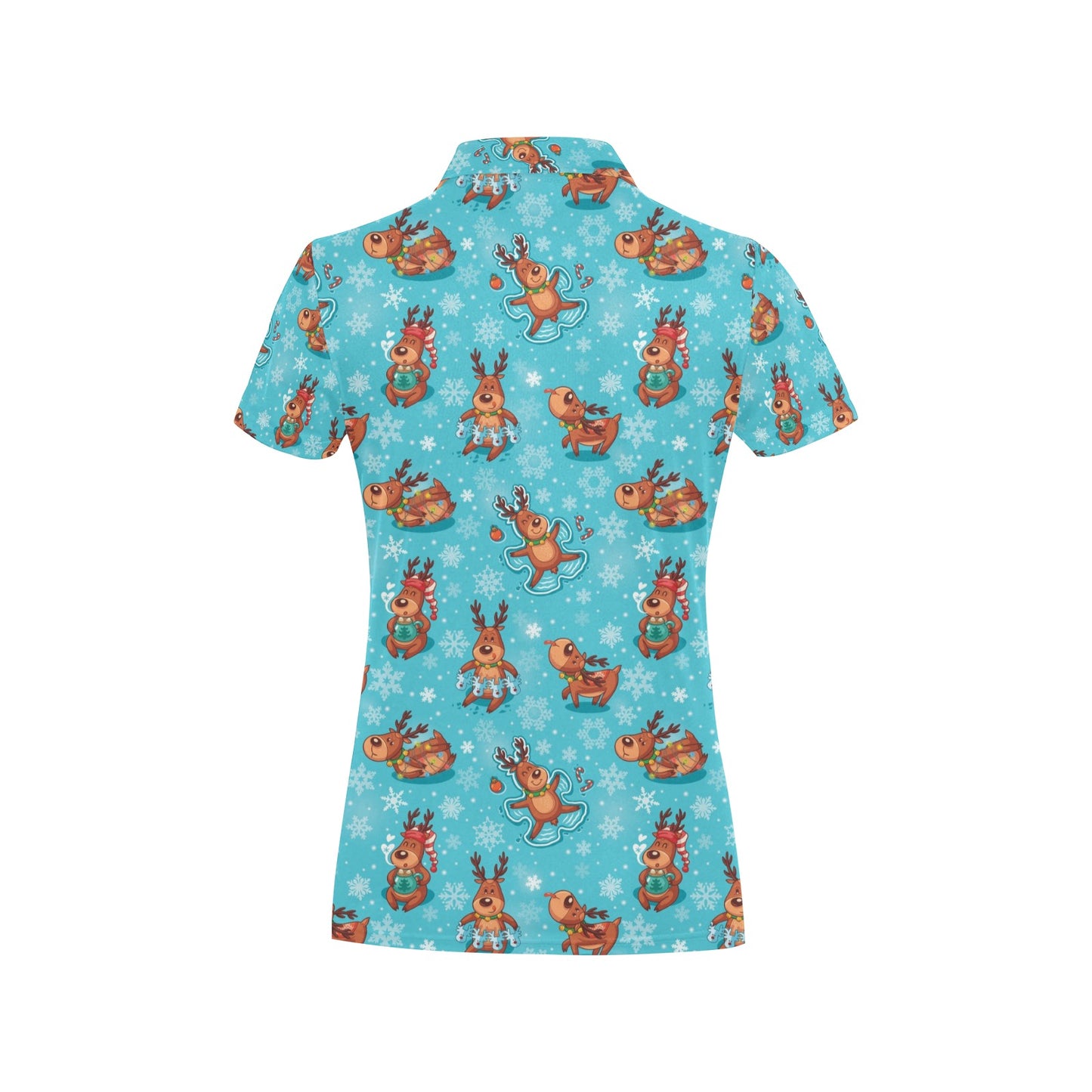 Reindeer Print Design LKS402 Women's Polo Shirt