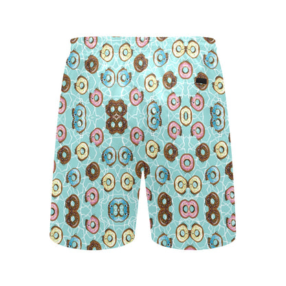 Emoji Donut Print Pattern Men's Swim Trunks Beach Shorts