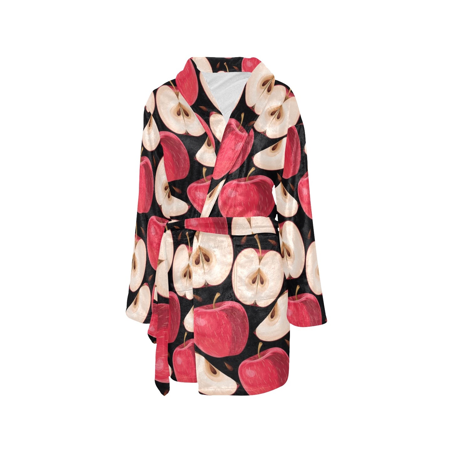 Apple Pattern Print Design AP02 Women's Fleece Robe