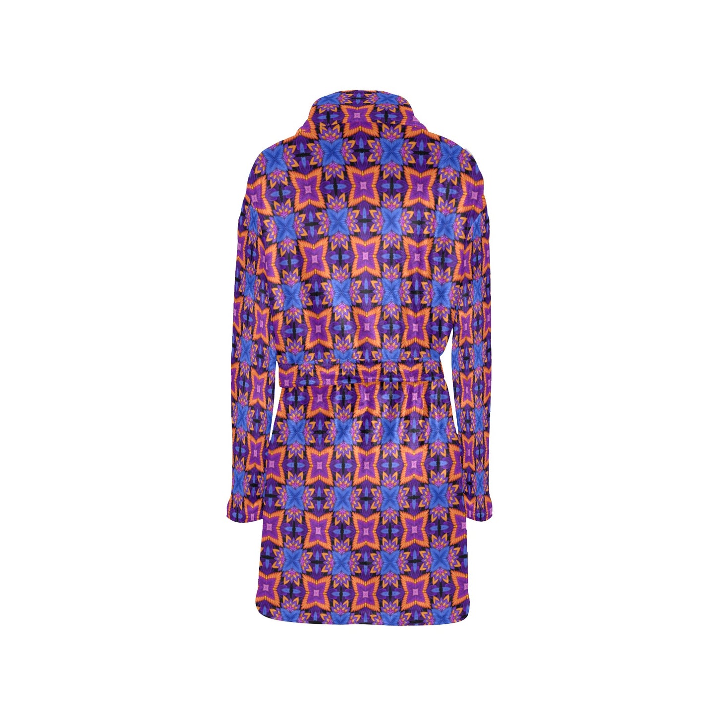 kaleidoscope Purple Orange Print Design Women's Fleece Robe