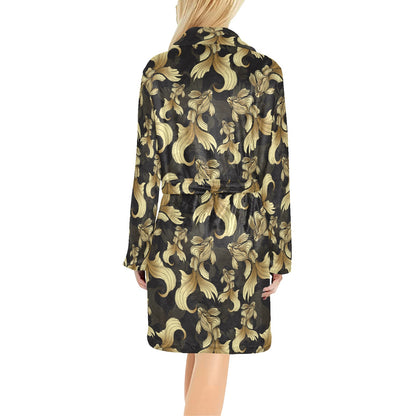 Goldfish Pattern Print Design 02 Women's Fleece Robe