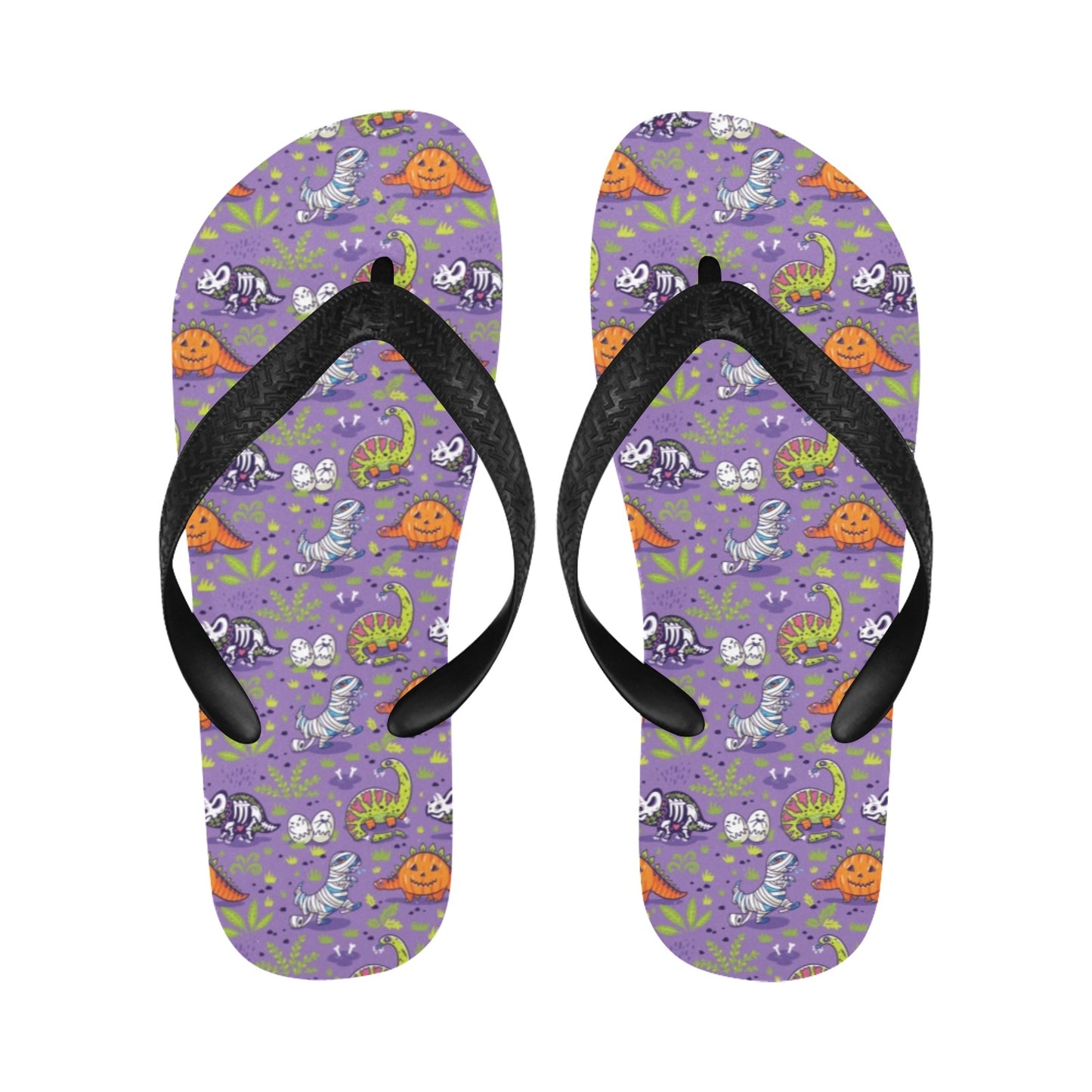 Zombie Dinosaur Print Design LKS302 Flip Flops