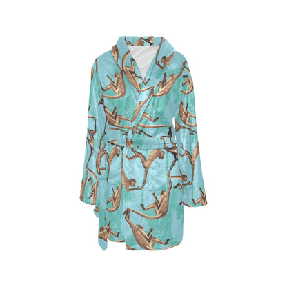 Monkey Pattern Print Design 04 Women's Fleece Robe