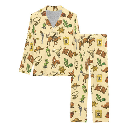 Cowboy Pattern Print Design 04 Women's Long Pajama Set