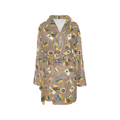 Accounting Financial Pattern Print Design 03 Women's Fleece Robe