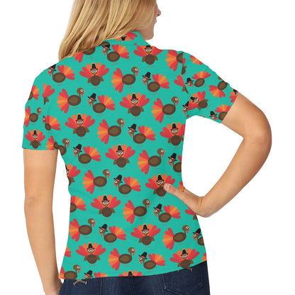 Thanksgiving Print Design LKS307 Women's Polo Shirt