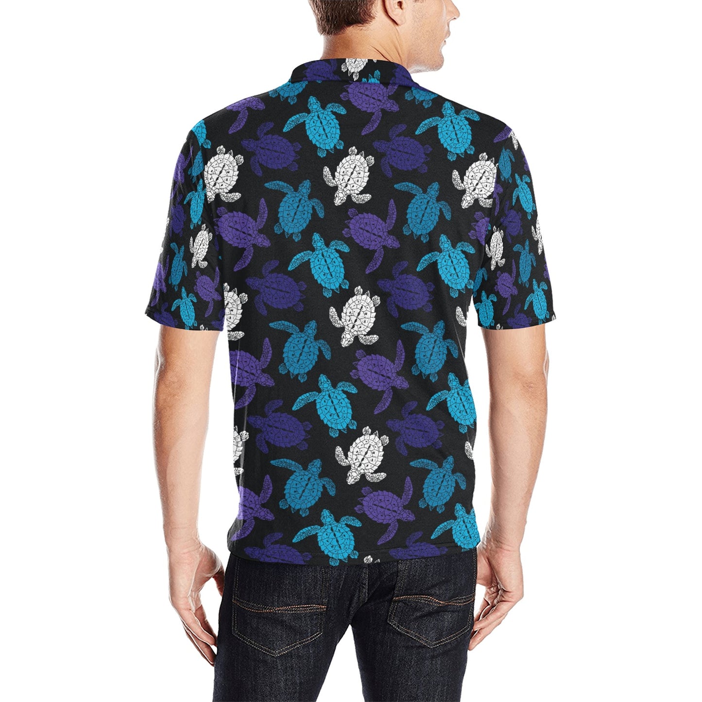 Sea Turtle Print Design LKS306 Men Polo Shirt