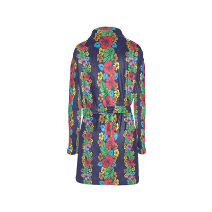 Hawaiian Themed Pattern Print Design H03 Women's Fleece Robe