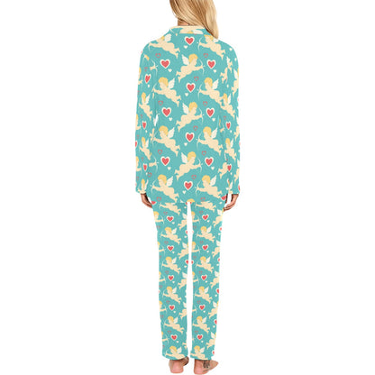 Cupid Pattern Print Design 01 Women's Long Pajama Set