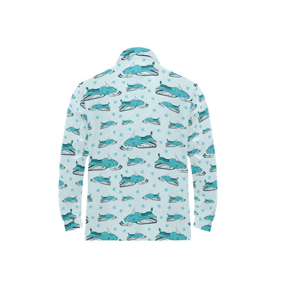 Snowmobile Print Design LKS301 Long Sleeve Polo Shirt For Men's