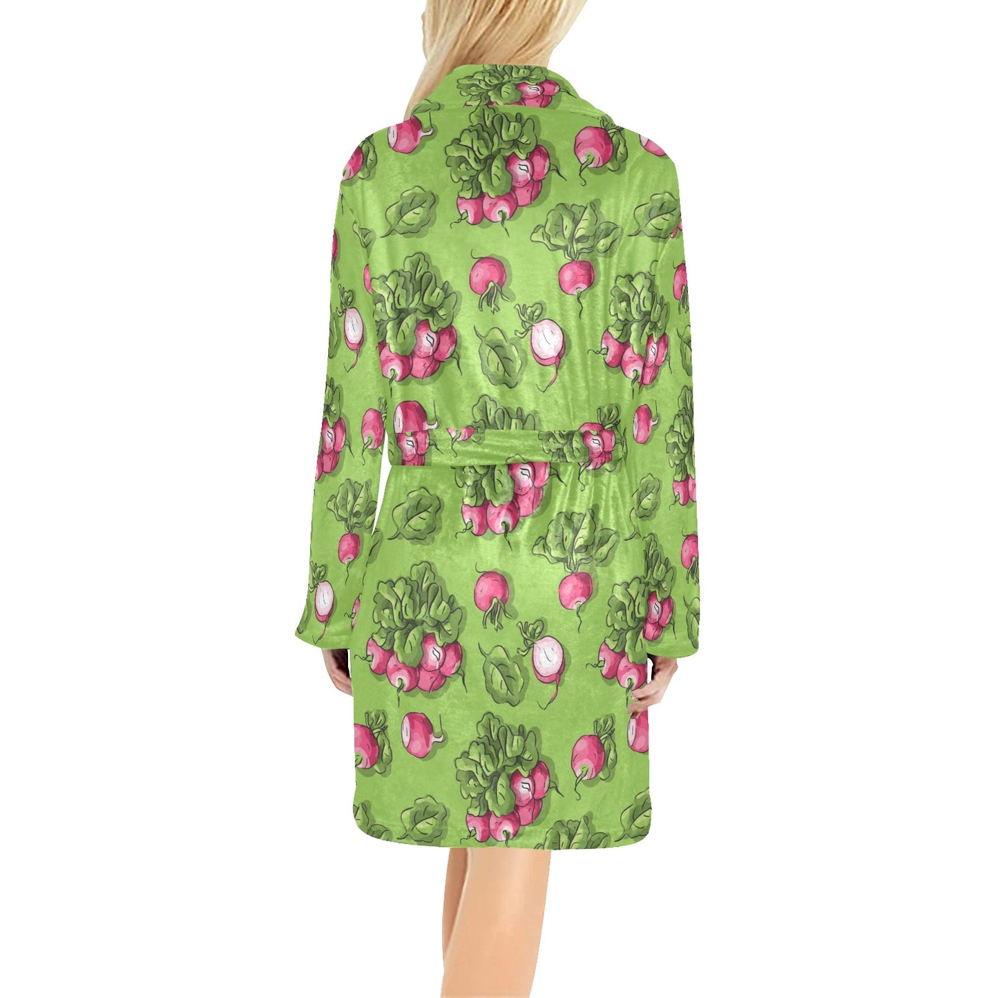 Radish Pattern Print Design A05 Women's Fleece Robe