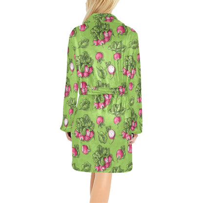 Radish Pattern Print Design A05 Women's Fleece Robe