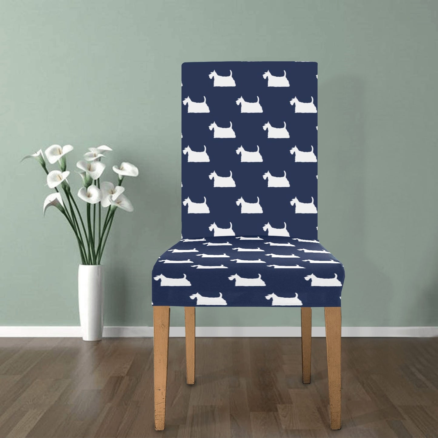 Scottish Terriers Print Design LKS303 Dining Chair Slipcover