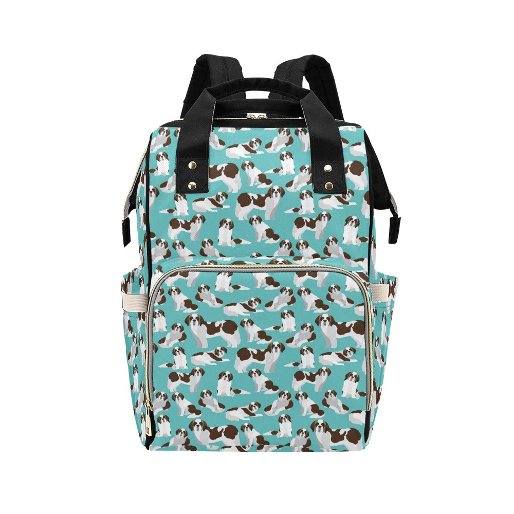 St Bernards Print Design LKS302 Diaper Bag Backpack