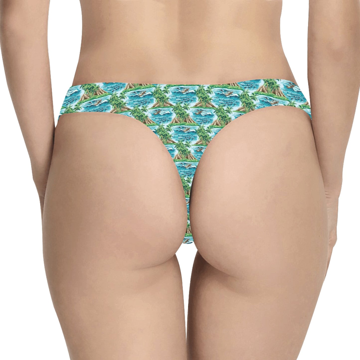 Palm Tree Hawaiian Themed Design Print Women's Thongs