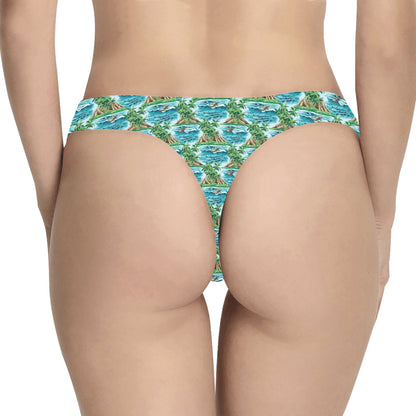 Palm Tree Hawaiian Themed Design Print Women's Thongs