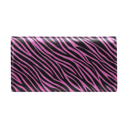 Zebra Pink Print Design LKS304 Women's Trifold Wallet