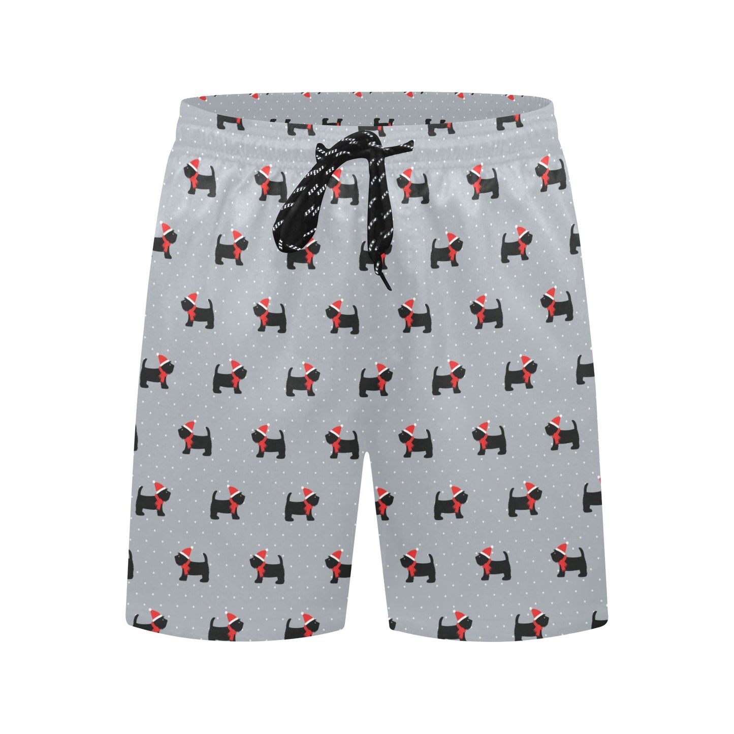 Scottish Christmas Themed Terriers Print Design LKS3018 Men's Swim Trunks Beach Shorts