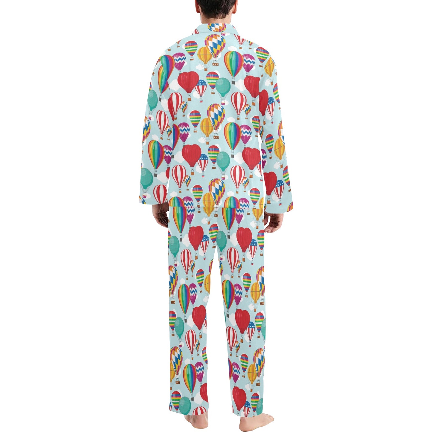 Ballon Pattern Print Design 07 Men's Long Pajama Set