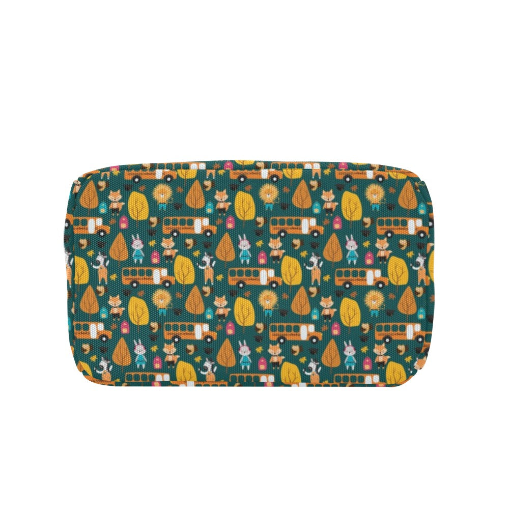School Bus Print Design LKS309 Insulated Lunch Bag