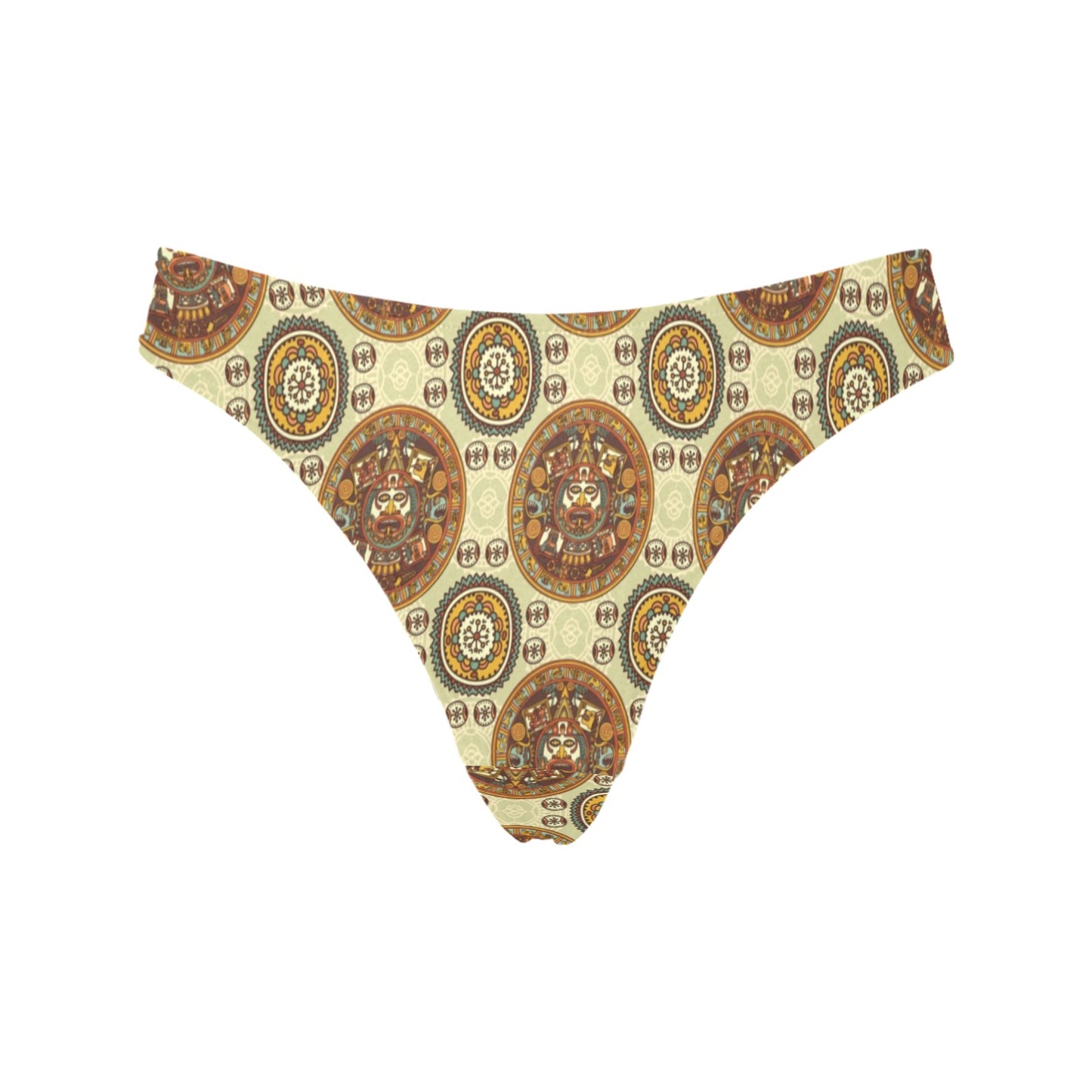 Calendar Aztec Themed Print Pattern Women's Thongs