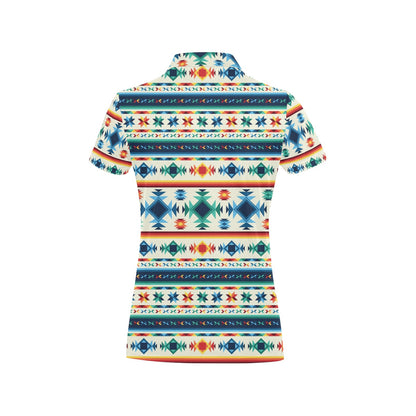 Aztec Pattern Print Design 02 Women's Polo Shirt